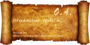 Ofenbecher Abád névjegykártya